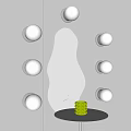 Modern Round Wall Sconces Illuminating Frameless Mirror In Vanity Area