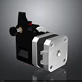Industrial Mechanical Device Black Silver Body With Red Accent Knob Gear Metal Screws