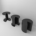 Black Modern Coffee Tables With Three Unique Cylindrical Designs And Sleek Structure 3d model