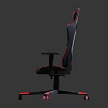 Ergonomic High Back Office Chair With Black Red Color And Swivel Base Armrests
