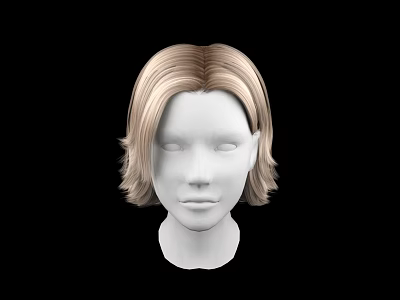 Game and Movie Character 3D Head Model with Blonde Short Textured Hair 3d model