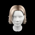 Game and Movie Character 3D Head Model with Blonde Short Textured Hair