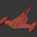 Futuristic Yellow And Silver Spaceship With Cockpit And Sharp Wings Design