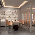 Elegant Modern Boutique Store Interior With Bar Counter And Display Shelves