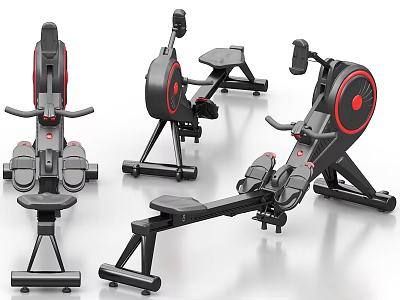 Modern Home Gym Sports Equipment With Rowing Machine Exercise Bike And Abdominal Trainer Durable Design 3d model