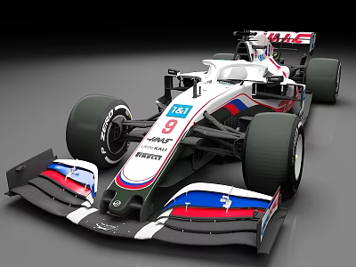 Alfa Romeo Formula 1 Racing Car With Number 9 White Blue Red Livery 3d model