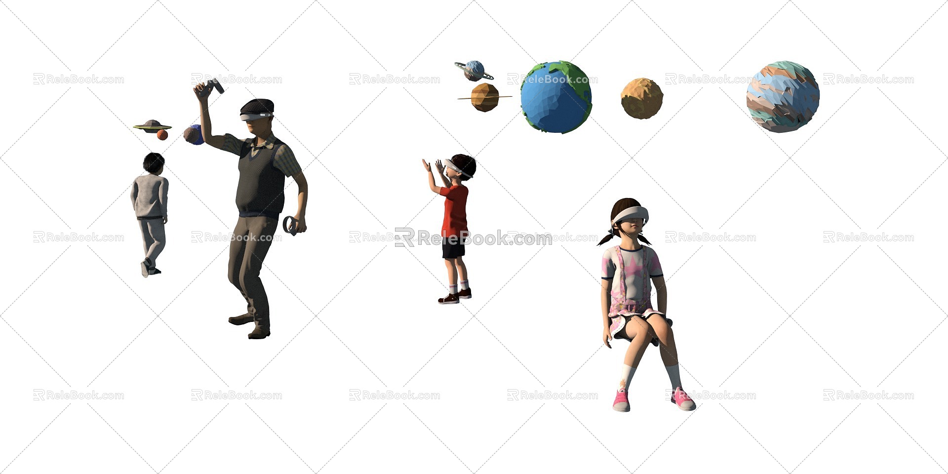 Character child virtual virtual experience person model