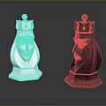 White And Black Chess King Pieces With Detailed Faces On Sleek Surface