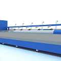 Modern Blue Industrial Equipment With Conveyor System And Control Panel 3d model