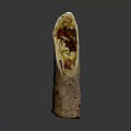 Fresh Sliced Burrito With Toasted Wrapper And Rich Vegetable Meat Fillings