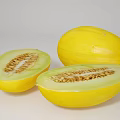 Fresh Yellow Honeydew Melon With Whole And Sliced Halves Juicy Flesh And Seeds