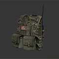 Tactical Military Backpack with Multiple Pockets Adjustable Shoulder Straps Emblem Patch and Antenna Design 3d model