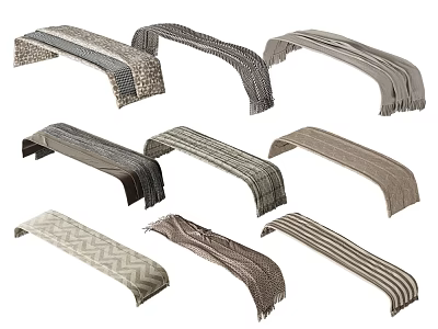 Variety Of Patterned Bed Runners For Bedroom 3d model