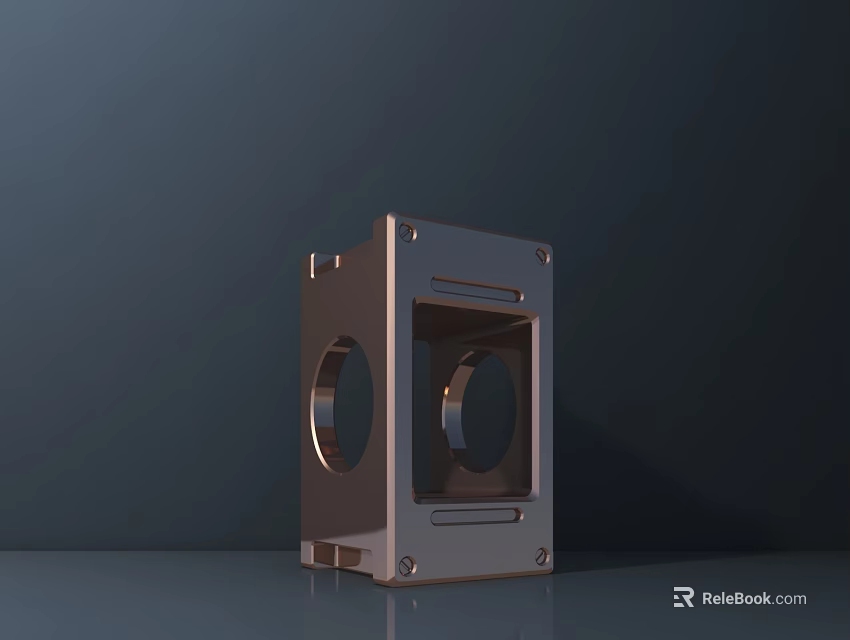Modern Metal Kitchen Appliance With Dual Circular Holes And Sleek Design 3d model 
