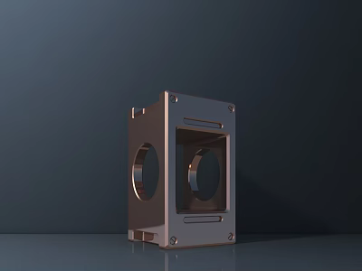 Modern Metal Kitchen Appliance With Dual Circular Holes And Sleek Design 3d model