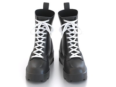 Leather Shoes Leather Boots Shoes High-top Boots High-top Leather Shoes 3d model