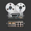 Vintage Tape Recorder With Dual Reels Control Panel Knobs And Retro Design