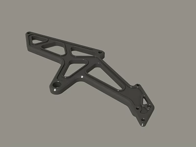 Black Metal Mechanical Bracket With Hollow Structure And Mounting Holes 3d model