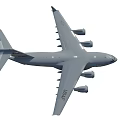 C17 Transport Aircraft Front View Featuring Four Engines Tail Section And Landing Gear
