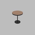 Round Modern Coffee Table With Wooden Top And Black Metal Base