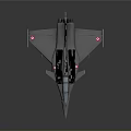 Detailed Aerospace Fighter Jet Scale Model in Gray with Red Insignia and Extended Landing Gear