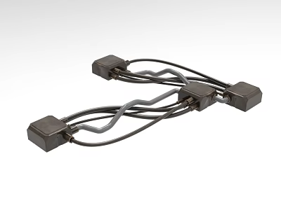 Durable Industrial Equipment Components With Connected Cables And Square Modules 3d model
