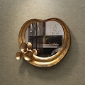 Light Luxury Decorative Mirror Special-Shaped Hanging Mirror Dressing Mirror Bedroom Copper Gold Retro Bathroom Mirror Art Mirror 3d model