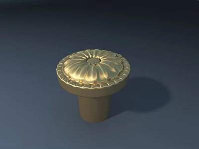 Golden Road Facilities Decorative Component With Floral Pattern Top And Cylindrical Base 3d model