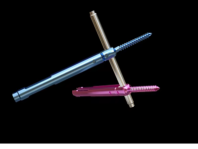 Orthopedic Medical Implants Featuring Metal Bone Screws And Fixation Rods 3d model