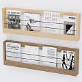 Modern Bookshelf Wall-Hanging Bookshelf 3d model