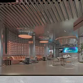 Modern Luxury Sales Office With Cozy Lounge Area And Stylish Futuristic Metallic Interior Design