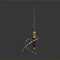 Handcrafted Ornate Weapon With Twisted Metal Tip And Colorful Wrapped Handle Design