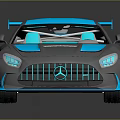 Modern Silver Sports Car With Blue Accents Sleek Design And Rear Spoiler