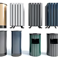 Public Facility Trash Bins With Various Colors And Different Modern Styles