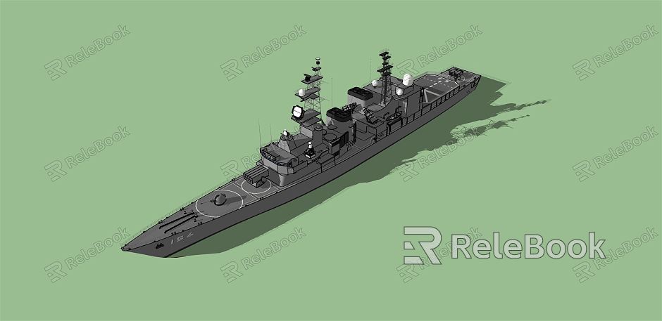 modern warship frigate model