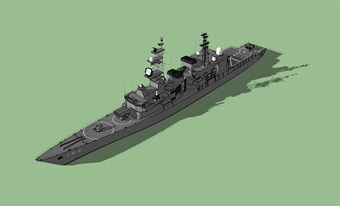 modern warship frigate 3d model