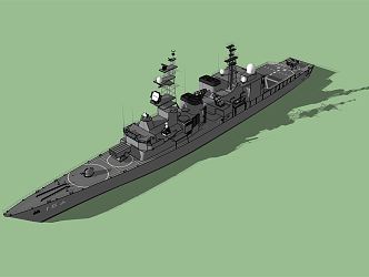 modern warship frigate 3d model