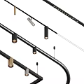 Modern Design Track Mounted Downlights And Spotlights With Black Gold Fixtures