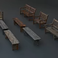 Various Wooden Benches With Different Designs And Natural Wood Finishes