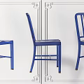 Green and Blue Modern Dining Chairs With Simple Design and Metal Legs
