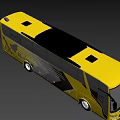 Yellow Coach Bus With Black And Gray Geometric Patterns Exterior Design