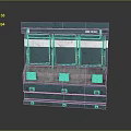 Industrial Teal Metal Component Featuring Panel Design EM001 Model And Vent Openings