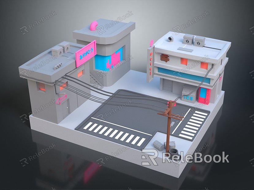 cartoon city cartoon street cartoon block old street old block miniature block miniature street model