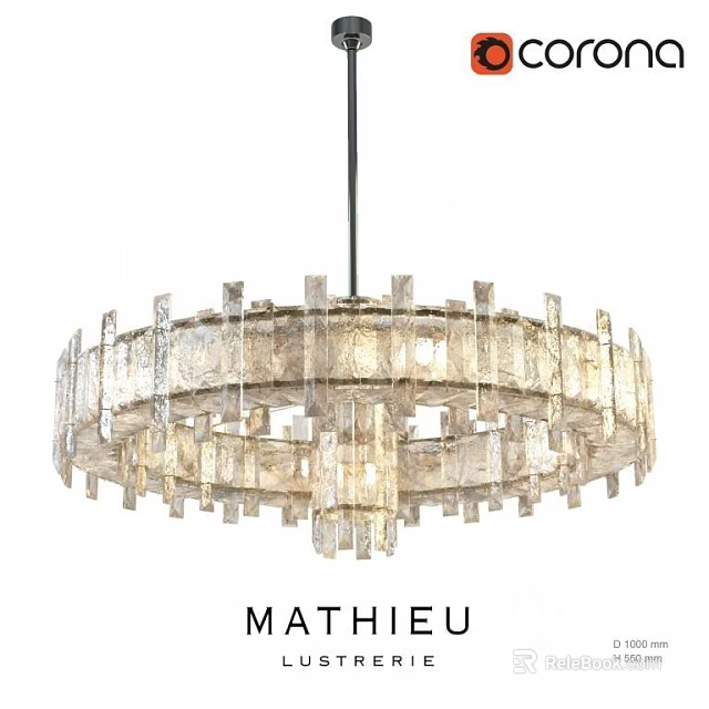 Elegant Crystal Chandelier With Circular Design By Mathieu For Modern Interiors 3d model