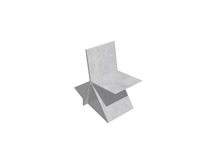 Sleek Minimalist Gray Leisure Chair With Geometric Design And Modern Structure 3d model