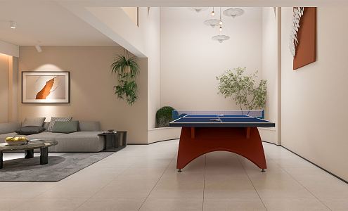 Modern Recreation Room Basement Family Recreation Room Family Video Recreation Room Sports Room Table Tennis Table Villa Recreation Room 3d model