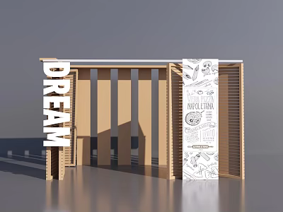 Modern Wooden Garden Decor With Dream Innovation And Hand Drawn Patterns 3d model