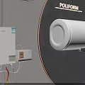 Modern Wall Mounted Electrical Appliances With Water Heater And Control Panel 3d model