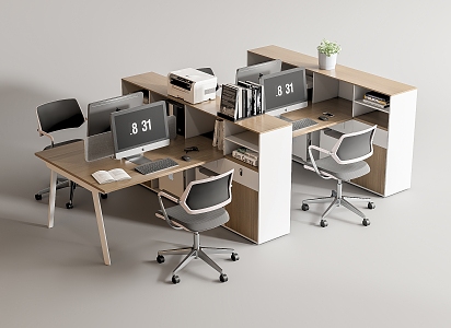 Modern Office Desk and Chair Office Desk and Chair Staff Station Computer Desk and Chair 3d model