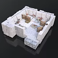 Ancient Stone Chamber Interior Design With Seating Areas And Central Space
